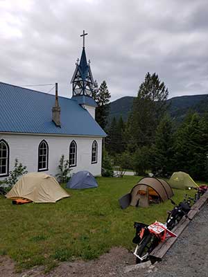 We camped at the church