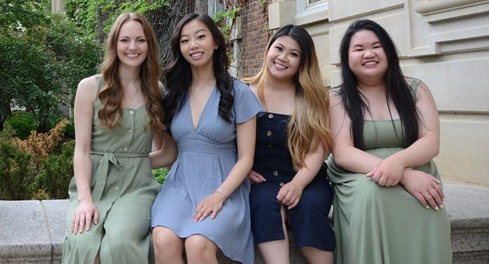 (From left) Recent U of A radiation therapy graduates Jordyn Mackie, Serena Wu, Samie Ly and Samantha Chan