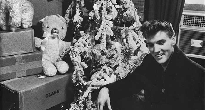 Elvis Presley Christmas tree holidays music history celebrities