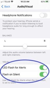 notifications to a flashlight blink